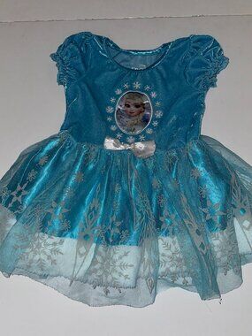 Disney Frozen Princess Elsa Dress Size 18 months Tulle Skirt Overlay fur trim